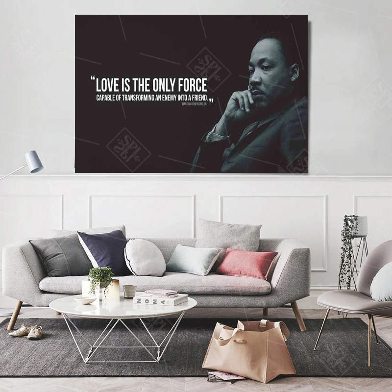 

Love is the only force !Martin Luther King Jr. Inspirational Quotes Art Canvas Painting Home Decor Poster Hd Print Wall Picture
