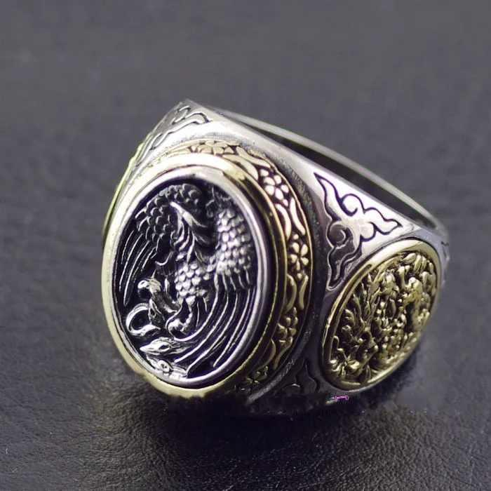 Импорт Таиланд, серебро 925 пробы тайское серебро восстановление древних способов Аутентичное OV кольцо с Фениксом