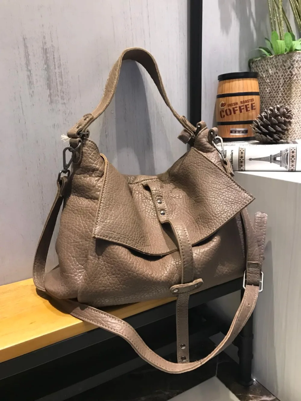 Vendange original fashion shoulder bag handmade genuine leather bag