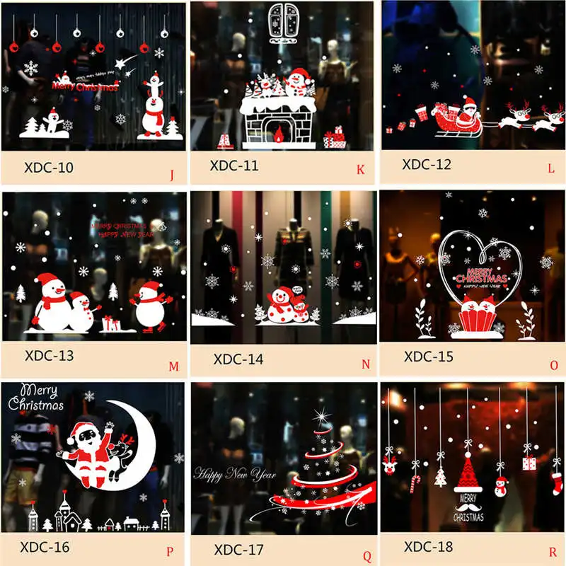 Hot Christmas Snowman Removable Home Vinyl Window Wall Stickers Decal Decor wall stickers home decor living room #2n6 (11)
