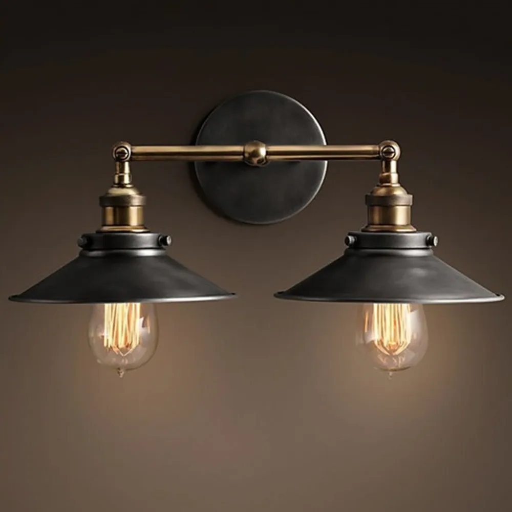 

American Retro Village Wall Lamp E27 Holder lampshade Crystal Bell Style Bedroom Bedside Lamp Balcony Corridor Lighting ZBD0128