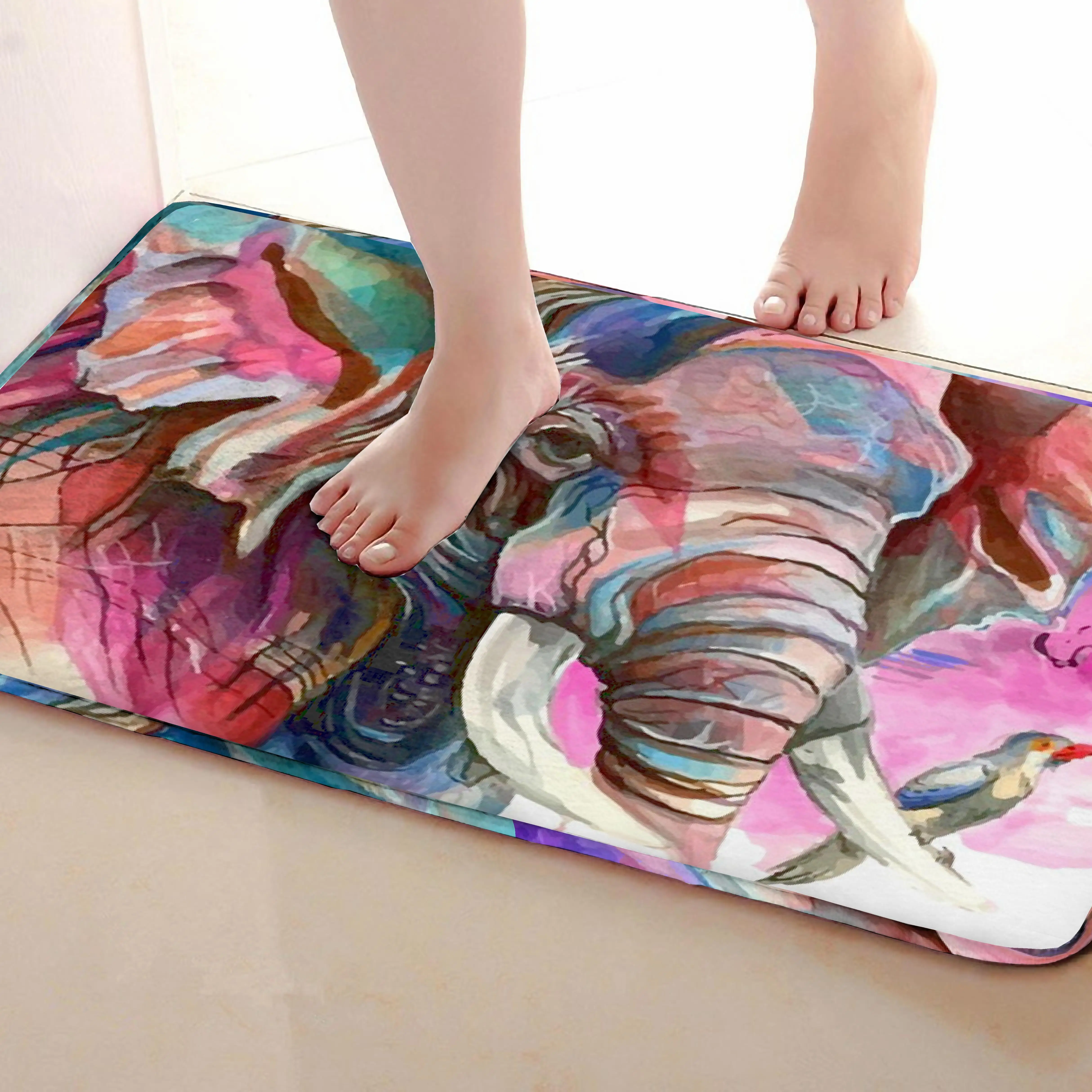 Слон стиль Коврики для улицы, смешной Противоскользящий коврик для ванной, дверные коврики, дверные коврики под входную дверь