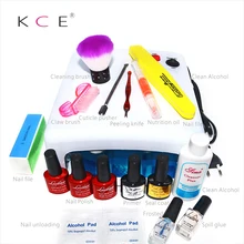 Lulaa 36W UV lamp7 of Resurrection Nail Gel Tools and Portable Package Five 10 ml Soaked UV Glue Gel Nail Polish set 220 V