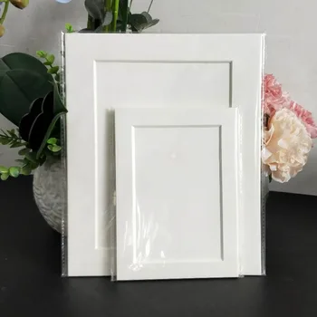 

12 Sheets Picture Frame Mats and Backing White Picture Mats with Core Bevel Cut Decoration for Photo Frame Set