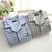 Осенне-зимняя брендовая Домашняя одежда мужские повседневные мужские Пижамные наборы хлопковый бархатный Пижамный костюм мужское пальто с отложным воротником+ брюки