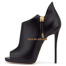 Women Boots Peep Toe High Thin Heels Matte Leather Sandals Booties Ankle Zip Stiletto Heel Platform Sexy Pumps Short Black Boots Women Boots Peep Toe High Thin Heels Matte Leather Sandals Booties Ankle Zip Stiletto Heel Platform Sexy Pumps Short Black Boots