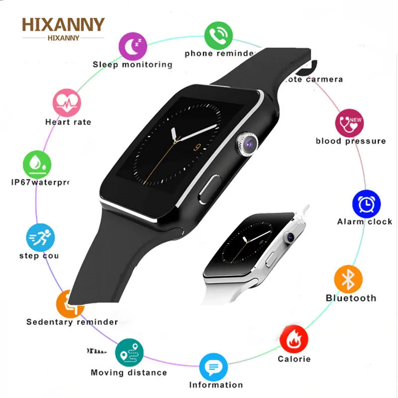 

New Arrival X6 Smart Watch with Camera Touch Screen Support SIM TF Card Bluetooth Smartwatch for iPhone Xiaomi Android Phone