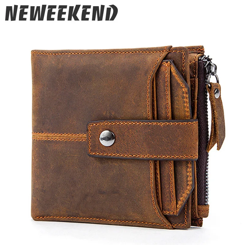 

Neweekend Genuine Leather Men Wallets Men Wallet Clutch Vintage Male Purse Hasp Short Wallet Money Clip Purses Leather Purse MLT