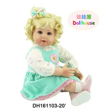 22″ Girl Brinquedo Reborn Dolls for Girls with Blue Eyes Blonde Hair Toddler Baby Doll of Christmas Gift Toys for Children