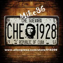 [Mike86] CHE GUEVARA 1928 автомобильные номерные знаки винтажная художественная настенная табличка Декор металлическая живопись паб кафе D-136 смешанный заказ 30*15 см
