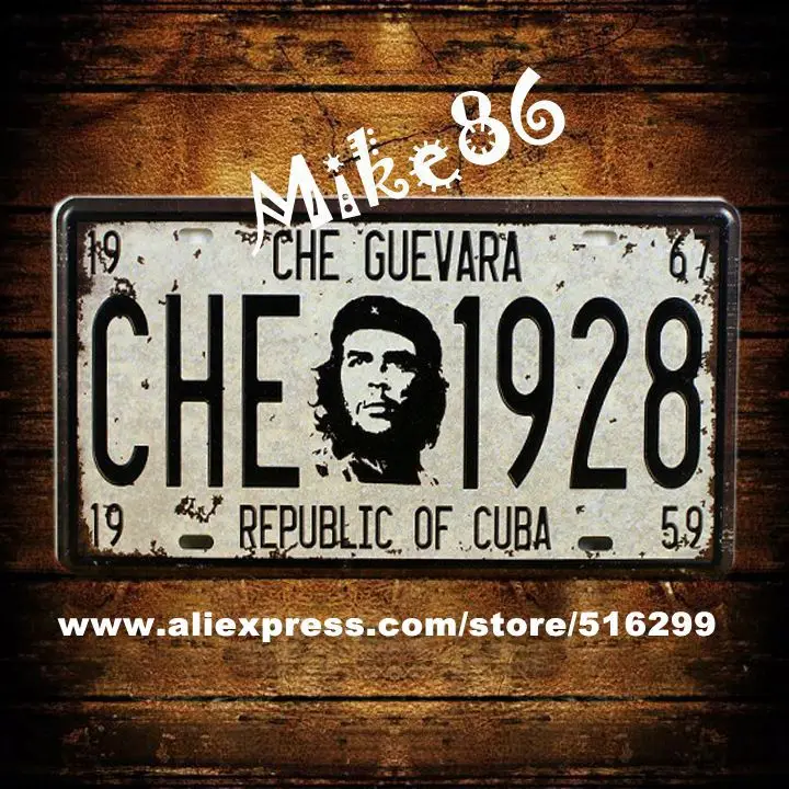 [Mike86] Че Гевара 1928 автомобильные номерные знаки Винтаж Искусство Настенная