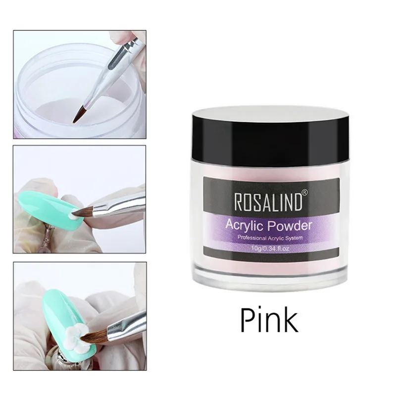 

Manooby White/Clear/Pink Crystal Acrylic Powder For Nail Tips Builder False Tips Tools Acrylic Powder for Nail 2018 New Fashion