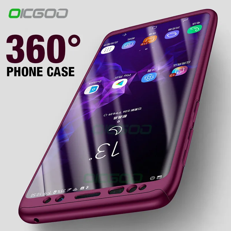 

OICGOO 360 Degree Shockproof Cases For Samsung Galaxy S9 S8 Plus S7 Edge Phone Cover For Samsung J5 J7 A5 A7 A3 2017 Note 8 Case