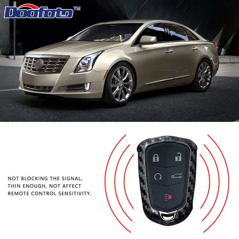 Car carbon fiber key cover for CADILLAC  (4)