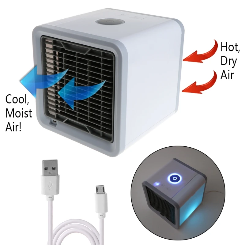 

Mini Air Conditioner with 7-color LED Light Small Cooler Portable Mini USB Fans Air Cooling humidify Home Office Cool Appliance