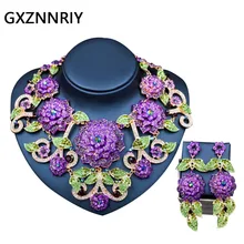 Fashion Big Flower Jewelry Sets for Women Crystal Rhinestone Wedding Gold Necklace and Earrings Set Party Jewellery Sets Gifts Fashion Big Flower Jewelry Sets for Women Crystal Rhinestone Wedding Gold Necklace and Earrings Set Party Jewellery Sets Gifts