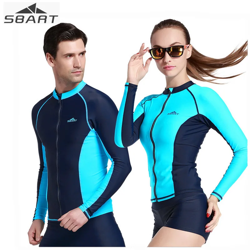 SBART Swimwear Tops Swimming Shirts for Men Women Sunscreen, Quick dry, Anti jellyfish Rashguard