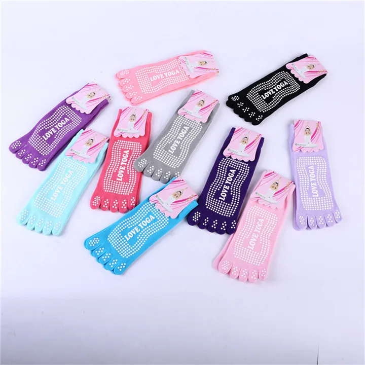 1 PF Cotton Socks Five Fingers Multicolor Socks Skid Resistance Dots Pattern Printing Chaussette Femme Women's Toe Socks WZ035