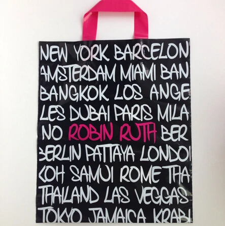 30x40cm shopping handle plastic gift bags/printed plastic packaging bag for shoes/ promotion bag