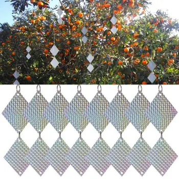 

8PCS/Set Strings Bird Repellent Laser Reflective Diamond Easily Rotate 360 Degrees Double-Sided Reflective Bird Threatening