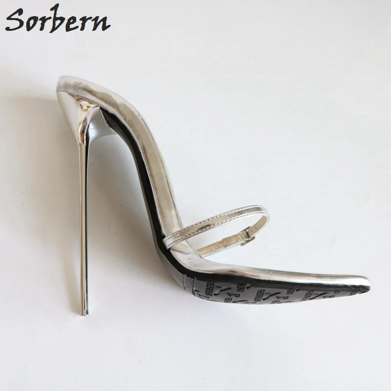 Sorbern босоножки на очень тонком металлическом высоком каблуке женские Вечерние Босоножки на каблуке для ночного клуба пикантные новые Босоножки на каблуке 12 см, 14 см, 16 см