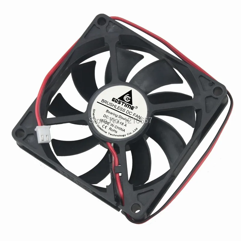 

2 Pieces LOT Gdstime 80mm 80x80x15mm 8cm DC 12V 2Pin Brushless Cooling Fan