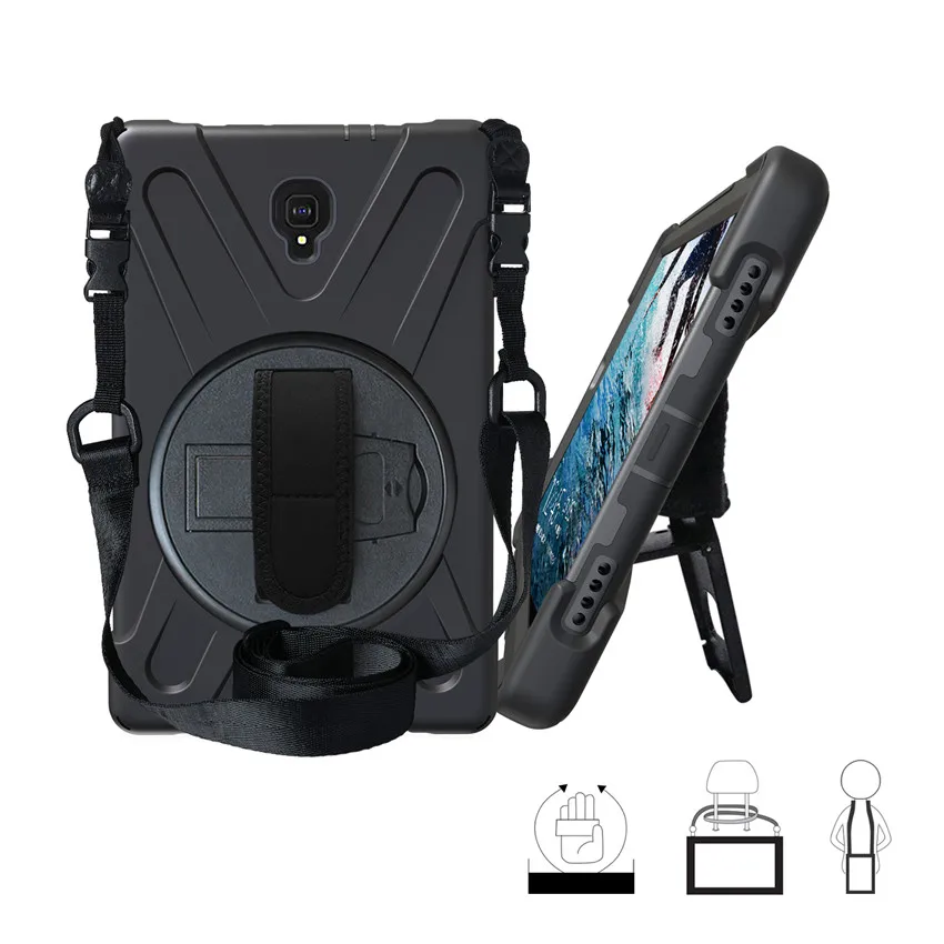 Для samsung Galaxy Tab A T590 T595 T597 10,5 ''Детский безопасный противоударный сверхпрочный силиконовый+ PC чехол с подставкой+ плечевой ремень