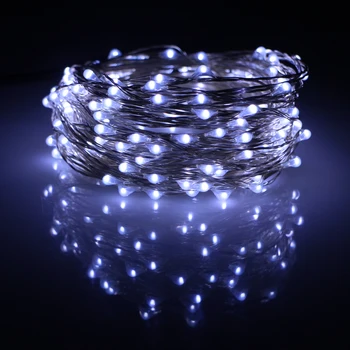 

150LED 49Ft 15m Chrismas Halloween String Lights Decoration Party Silver Wires Led Fairy Lights+12V1A Adapter(EU,UK,US,AU Plug)