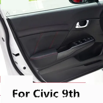 

8PCS Microfibre Leather Interior Door Panel + Armrest Cover For Honda Civic 9th 2012 13 14 2015 AAB027