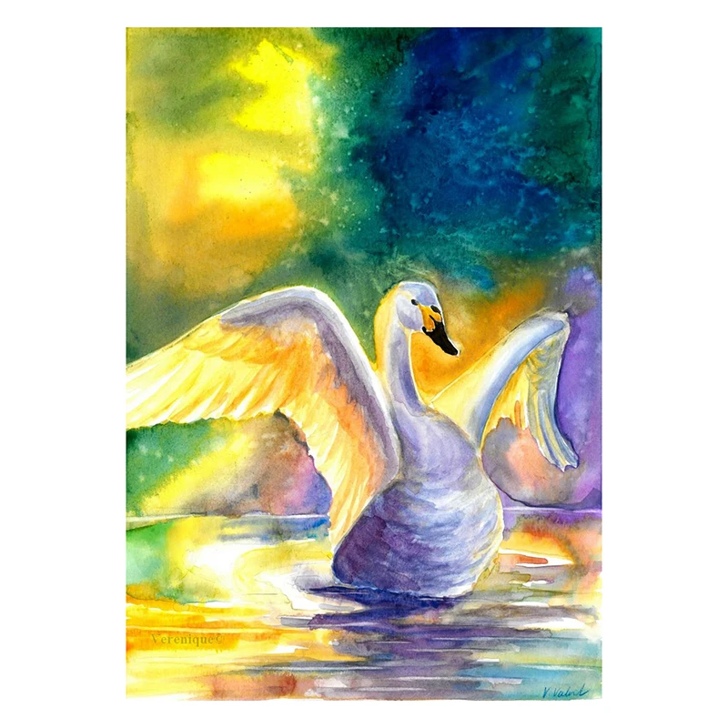 

5D DIY Diamond Painting "swan" Embroidery Full Square Diamond mosaic Cross Stitch Rhinestone Mosaic puzzle photo wall sticker