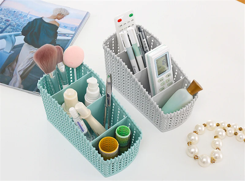 Имитация плетеная корзина для хранения пластиковые корзины для хранения ванная комната косметический макияж Органайзер Ювелирная корзина для хранения мелочей