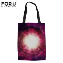 FORUDESIGNS/Женская Экологичная сумка-шоппер с красной галактикой, женская сумка-шоппер с защитой от звездного неба для дам