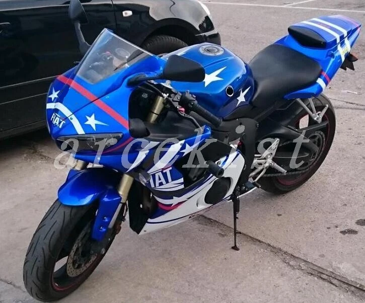 

New ABS plastic fairings set Fit for Yamaha fairings YZFR6 2003 2004 2005 bodywork parts fairing kit YZF R6 03 04 05 blue white
