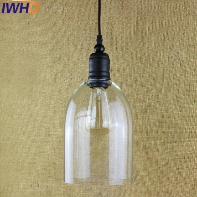 

IWHD Style Loft Vintage Industrial Lighting Fixtures LED Pendant Lamp Glass Retro Lights Iron Kitchen Suspension Luminaire