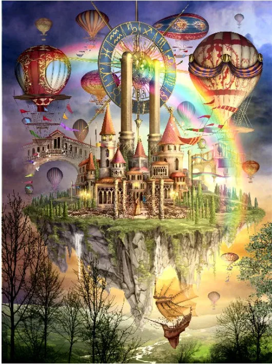 

14/16/18/27/28 Rainbow Balloon Castle View 2th Crafts Sewing Counted Needlework Cross stitch For Embroidery kits Cross-Stitch