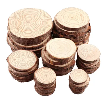 

1 Pack Unfinished Pine Natural Round Wood Slices Circles With Tree Bark Log Discs For DIY Crafts Wedding Party Painting Decor