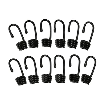 

Perfeclan 12pcs Strong Durable Steel Wire End Hooks for 6mm Marine Boat Shock Cord Kayak Bungee Rope Luggage Tie Down Straps