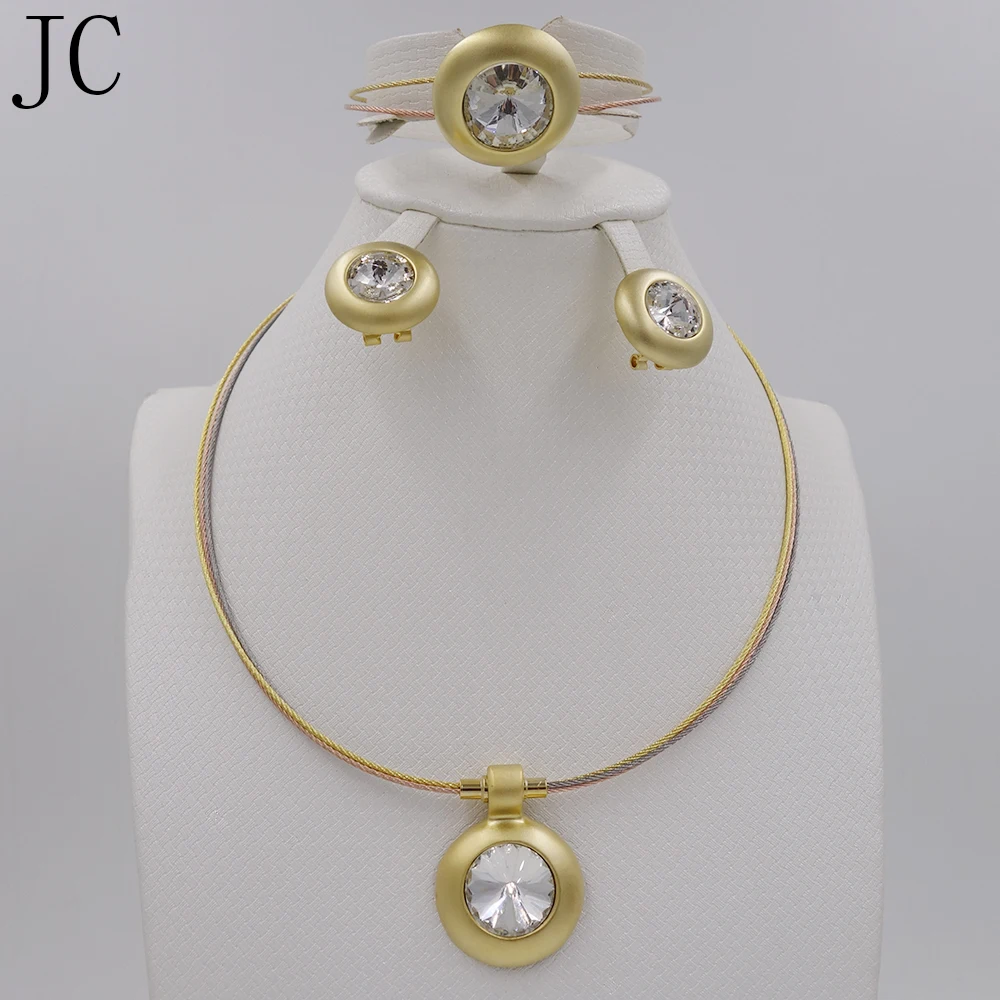 

New High Fashion Dubai Jewelry Set Gold Color Nigerian Wedding African Beads Jewelry Sets Parure Bijoux Femme