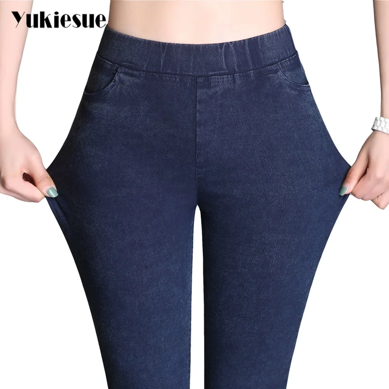 

High waist Women Pants Stretch Pencil Pants Female Black Blue Plus Size Leggings Large Casual Femme Pantalon Skinny