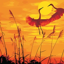 Любовь двух журавлей картины по номерам Сделай Сам Живопись по номерам ручная роспись маслом гостиная домашний Декор стены произведение искусства