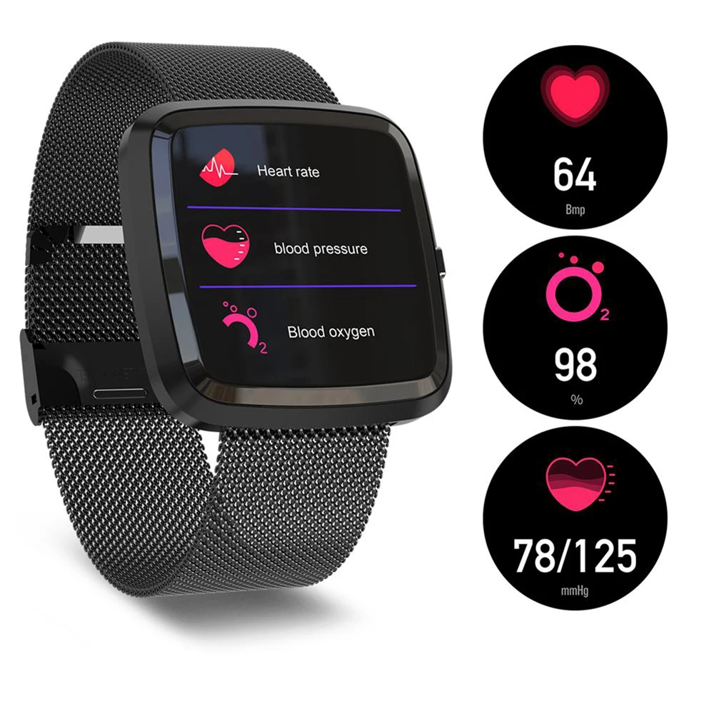 Timethinker T2 Smartwatch Для мужчин Спорт Смарт часы Reloj крови Давление монитор сердечного