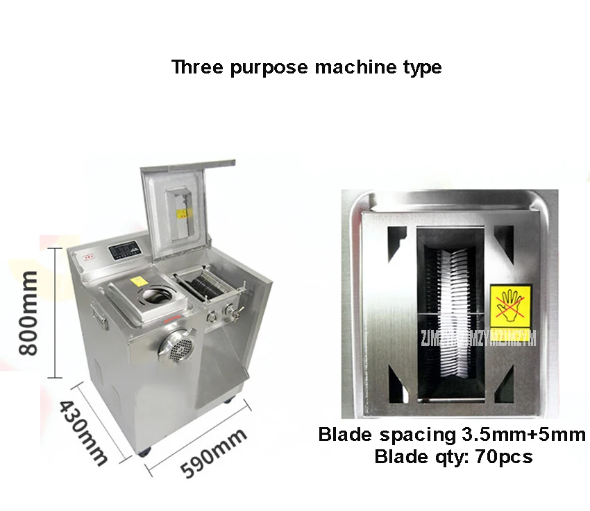 LXJQ-D2 2200 Вт 220 В коммерческих мясорубку Нержавеющая сталь мясо Slicer Электрический Автоматической мясорубки 250 кг/ч