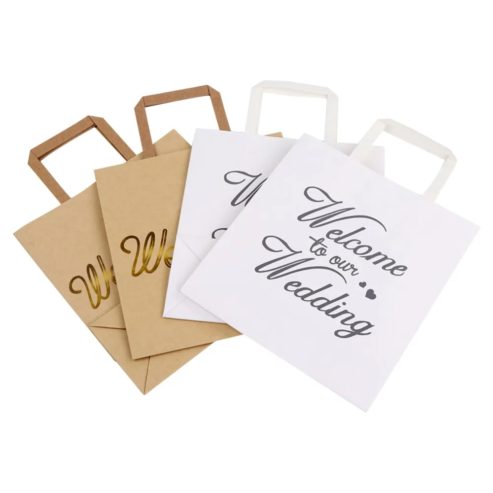 OurWarm 5 шт крафт-бумажный мешок с ручкой сувенир для свадебной вечеринки сумка Подарочная упаковка для конфет мешок хозяйственные сумки товары для дня рождения