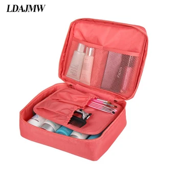 

Unisex Waterproof Cosmetic Makeup Bag Toiletry Travel Kit Organizer Print Storage Mesh Pocket Purse Monopoly Pouch Folding Bag