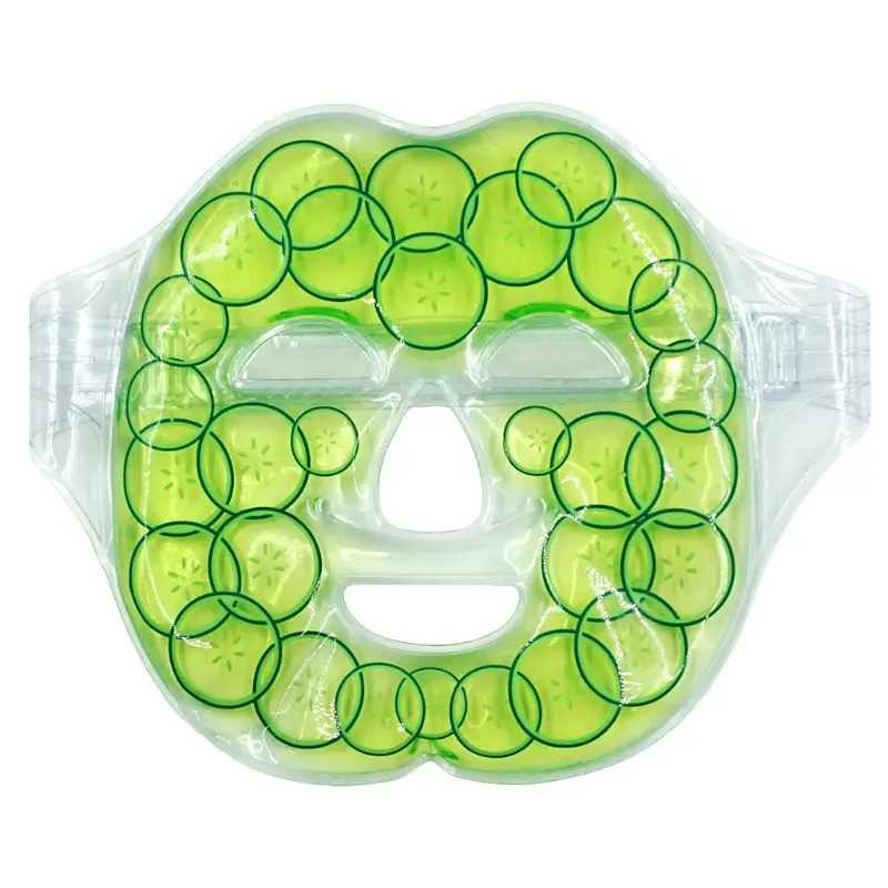 

1Pc Full Face Ice Gel Mask Reusable Hot Cold Apply Cooling Pad Cucumber Slice Pattern Fatigue Relief Shrink Pores