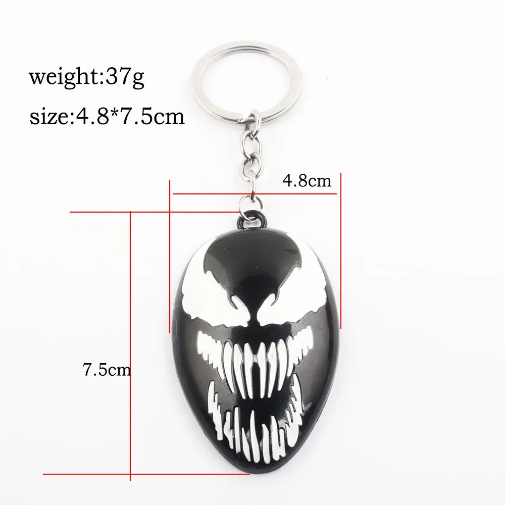 Marvel Super Hero Venom белая маска брелок для мужчин и женщин подвеска человек паук