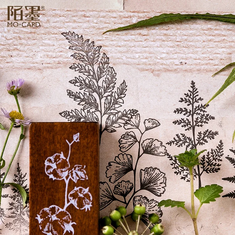 

1pcs Cute Vintage Wooden Rubber Seal Ruler Stamp Wood Jungle Series for Scrapbooking Clear Stamps Painting Cards Decor DIY Craft