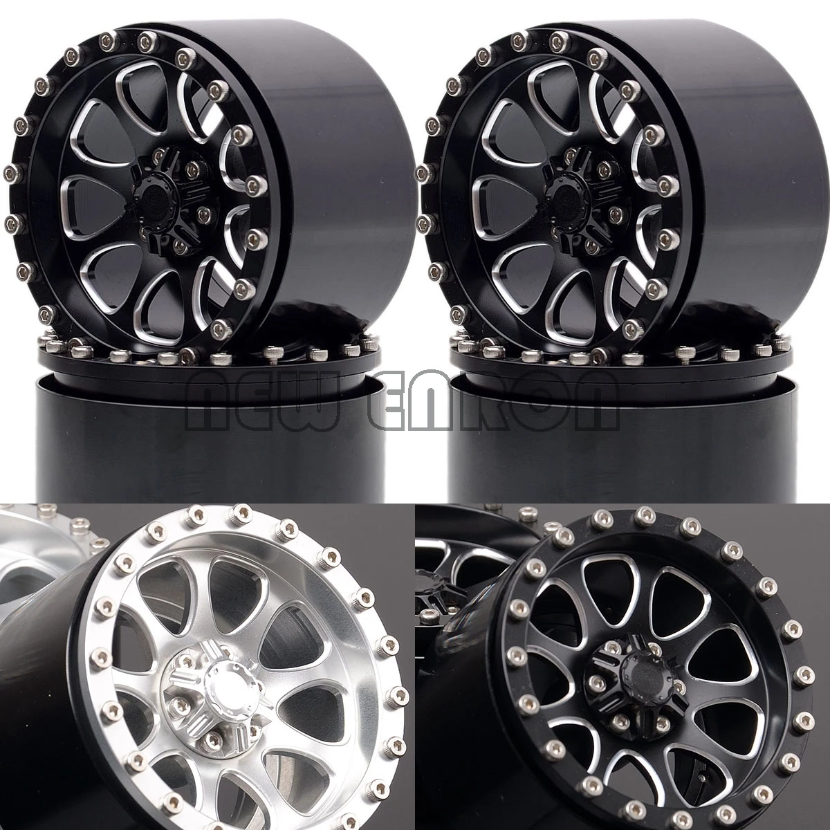 

NEW ENRON 4PCS 2.2" Alloy Wheel Rims Hub For RC 1/10 Crawler Wraith YETI SCX10 RR10 TRX4 Axial SCX10 SCX10 II 90046 90047