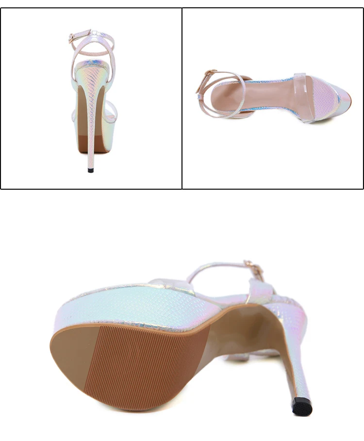 Aneikeh/; Серебристые Босоножки на платформе и высоком каблуке из ПВХ; Летние пикантные вечерние туфли-гладиаторы с открытым носком и ремешком на щиколотке; женская обувь; размер 40