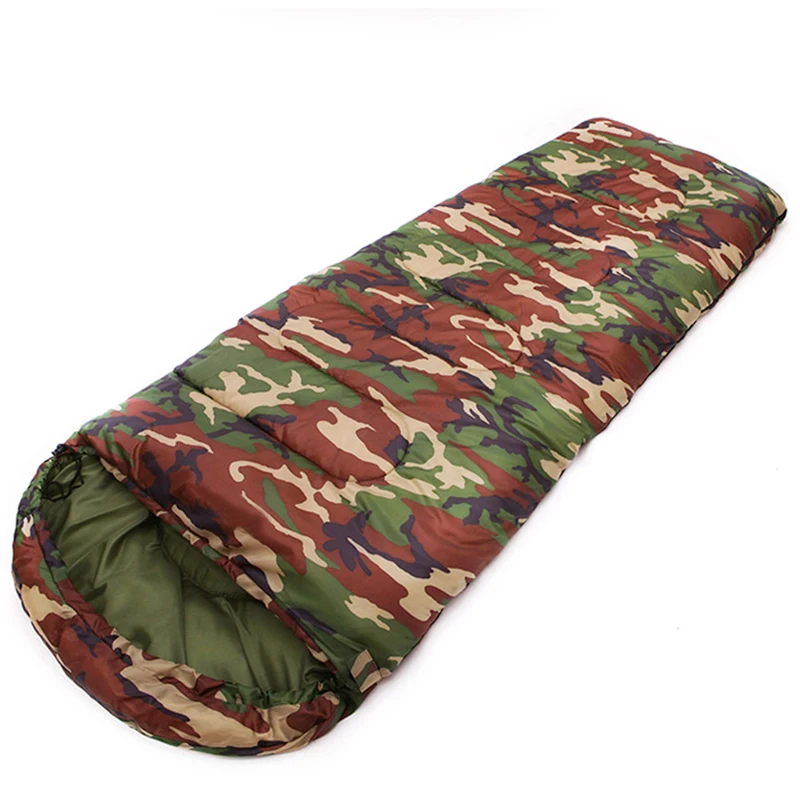 190*75 см хлопок камуфляж Кемпинг спальный мешок 15~ 5 градусов Конверт Стиль Армейский или Военный Спальный коврик сумки saco de dormir